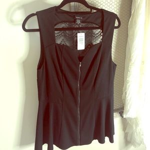 Peplum Zipper Top